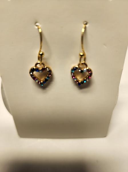 MULTI SPARKLE HEART EARRINGS