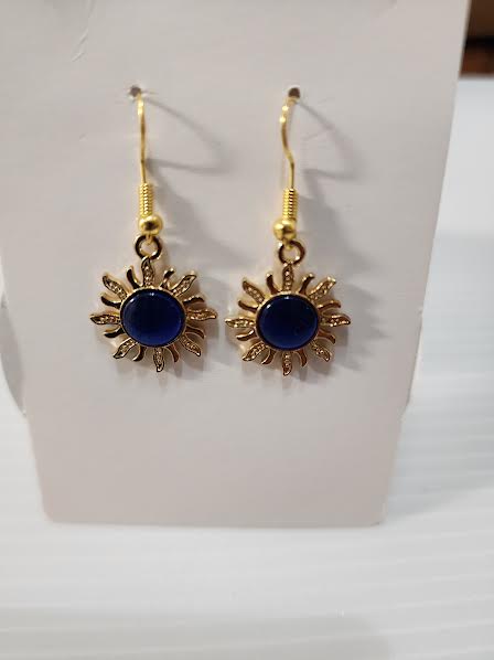 BLUE GOLD SUNSHINE EARRINGS