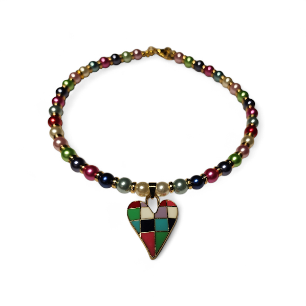 STAIN GLASS HEART NECKLACE