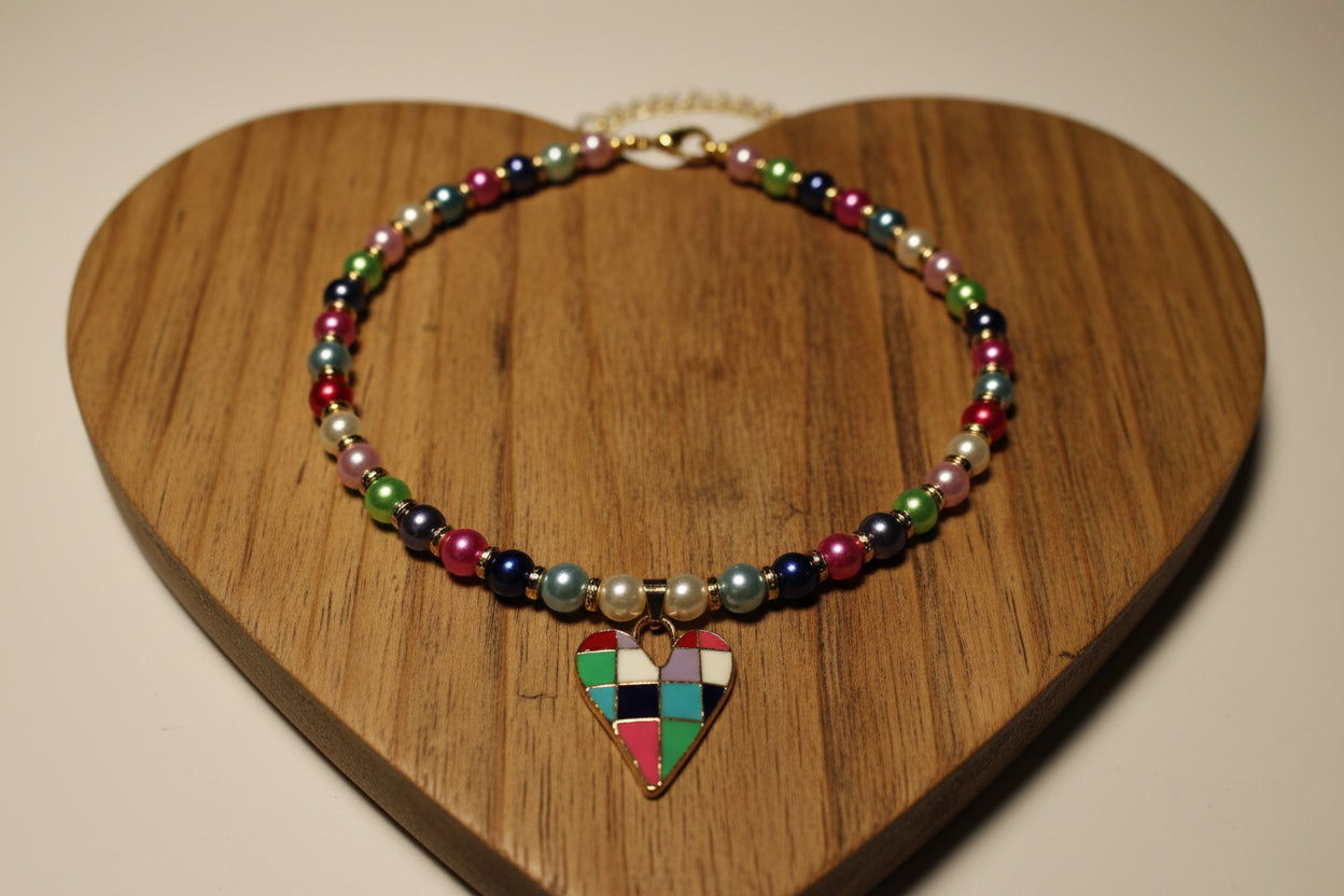 STAIN GLASS HEART NECKLACE